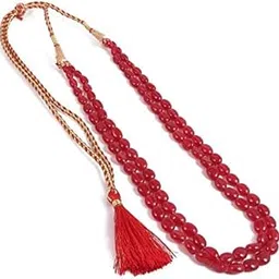 av fashion india Beautiful Red Onyx 2 Layer Smooth Oval Shape Strand Beads Mala/Necklace, Long Necklace for Girls and Women Fashion Jewellery (AV_T19)-picture-53