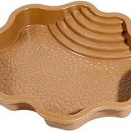 FABLOFT® Tortoise Water Bath Bowl Reptile Water Dish for Pet Sulies Gecko Chameleon Brownish Yellow-picture-18