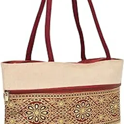 jute cottage Women's Tote Handbag Eco-Friendly Women's Shoulder Bag (Pink D-016-Pink)-picture-16