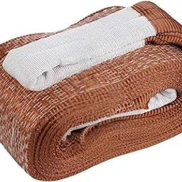 Conclood India Polyester Webbing Sling Lifting Belt | Towing Vehicle | for Lifting Heavy Weight | Brown Color | Best Safety Factor with Certifications (6 Ton 1 Meter). (6 TON 6 MTR) image 1