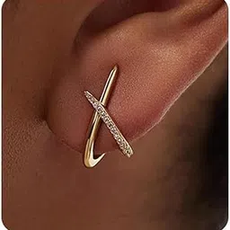 Earrings Women Gold 14K Most Trendy Earrings Fine Minimalist Cubic Zirconia Diamond Hypoallergenic Gifts-image-26