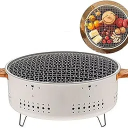 Toriox Round Barbecue Stoves Multifunctional Charcoal Fire Stove BBQ Accessories Tools Tabletop Smoker Grill for Outdoor Camping Home Party Cooking Grill Grilled Mesh-picture-27