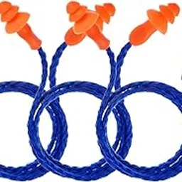 Pacificdeals Reusable Soft Silicone Noise Reduction Corded Orange Ear Plugs for Sleeping, Meditation, Swimming, Travelling - Pack of 3 (Orange-Blue)-picture-50