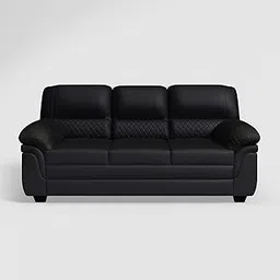 GODREJ INTERIO Sofa Orleans Plus 3 Seater Sofa for Living Room, Leather, Black-picture-34