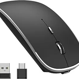 LOONASA USB C Wireless Mouse, Chargeable 2.4G Type C Mouse, Dual Mode with Nano USB and Type C Receiver, Ultra Thin Portable Silent Cordless Mice, for PC MacBook Desktop Computer Laptop Tablet Phone-picture-27
