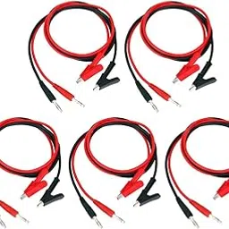 STYLEHEAVEN 10 Pieces 15A 4mm Banana Plug to Alligator Clip Clamp Test Probe Cable Lead-image-37