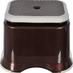 Heart Home Ultra 10 Multiuses Portable, Lightweight, Strong, Durable Plastic Bathroom/Step/Sitting Stool, Patla (Brown)-46HH0141-image-75