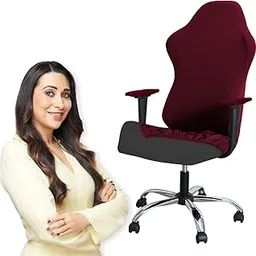 HOKIPO Gaming Chair Cover Stretchable Elastic Jacquard Computer Rotating Chair Seat Covers Slipcover(BRGN-NEW5008)-picture-51