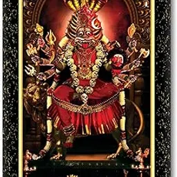 PRATYANGIRA DEVI $ Laminated photo frame for wall, living room, gifts Painting (Wood Base and Front Laminated) (12X 8 INCH)-picture-11