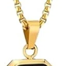 riseabove Men's Jewellery Gold Chain For Men Boys Geometric Stainless Steel Black Silver Gold Locket Pendant-picture-34
