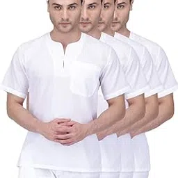 rajubhai hargovindas Men's Cotton V-Neck Straight Short Kurta-picture-56
