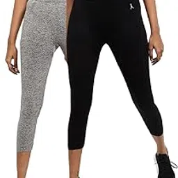 Women Solid Elasticated Regular Fit Capri- Pack of 2-image-0