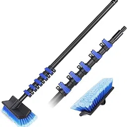 DOBEN 4.7-24FT Carbon Fiber Telescopic Extension Pole with Car Wash Brush Head, Bi-Level Soft Scrub Brush with Long Handle for RVs, Cars, Trucks, House Siding, Deck, Floors-image-44