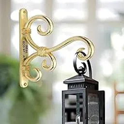 (RES)Metal Wall Hook Hanging Plant Bracket | Decorative Straight Plant Hanger for Pots Bird Feeders Planters, Lanterns, Cotton Wind Chimes Indoor and Outdoor Hanger (Pzck Of 1, Gold 23)-image-80