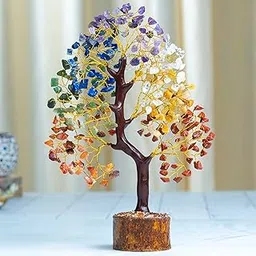 ZAICUS Seven Chakra Crystal Tree Showpiece for Home Decoration | 8-10 Inch Handcrafted Good Luck Feng Shui Tree | Gift Item for Women | Living Room Decor | Healing Chakra Tree-picture-26