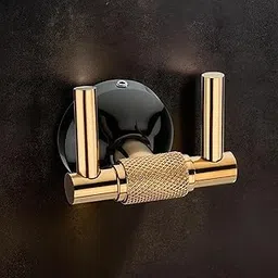 LUXIUR Wall Hooks for Hanging Strong, Double Side Cloth Hook Stand for Bathroom and Kitchen Accessories Items, SUS 304 Grade Stainless Steel Robe Hook, Bathroom Accessories, PVD (Black Gold)-picture-18