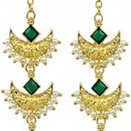 Navadurga Imitation Gold Plated Chandra Design Karnfool/Earcuff with Pearl & Stone Work for Women and Girls-image-87