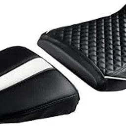 Elegant Custom Fit Bike Seat Cover for KTM Duke 200 (Cameo Black & White)-picture-12