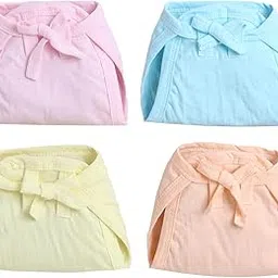 Love Baby Hosiery Cotton Nappy Set for Newborns | 4-Pack Multicolor Tie-Up Langots | Soft, Reusable, Washable Cloth Diapers for Babies 0-3 Months-image-7