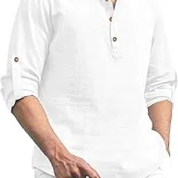 crowntail Men Pure Cotton Slim Fit Full Sleeve Short Kurta | Super Soft Stylish Kurta for Any Occasions (KRTBTN19)-picture-31