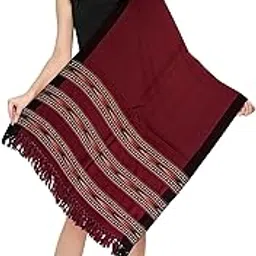 arvore Women's Woollen Dupatta, Traditional Pattern with Kullu Border, 200 x 75 cm, Premium Wool Blend Stole-picture-37