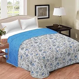 HOMOBITE Pure Cotton Reversible Dohar Single Bed Size | AC Blanket Comforter | Soft Light-Weight Bed Blanket (Design 2)-picture-25