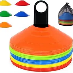 Marker Cone, Color Cone, 10, 15, 20, 25, 30, 50, 60 Pieces, Training Cones, Disc Cones, Futsal Supplies, Dribbling Markers, Soccer, Baseball, Tennis Practice Cones, Storage Bag and Dedicated Stand, 5 Colors, 10 Sheets-image-44