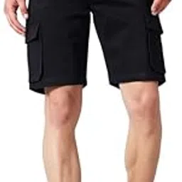 british club 100% Cotton Cargo Shorts with Pockets | Adjustable Waistb& | Multiple Pockets | Lightweight & Breathable Fabric | Comfortable Everyday Wear | Durable & Functional Design | Black image 1