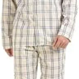 english navy Men Windowpane Checked Wrinkle Resistant Relaxed Fit Night Suit-picture-32
