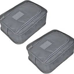 potency Travel Shoe Bag, 2 Pack Foldable Waterproof Shoe Pouches with Zipper Lightweight Portable Packing Bags Shoes Storage Organizers for Luggage (Grey)-picture-36