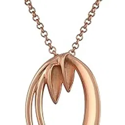 tribe amrapali Wildflower 925 Sterling Silver Rose Gold Plated Marquise Leafy Pendant Necklace for Women-picture-40