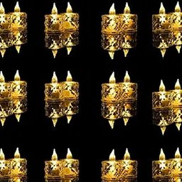 Ein Sof 24 Pcs Flameless and Smokeless Decorative Crystal Candles Transparent Acrylic Led Tea Light Candle for Decoration (24 Pieces, Yellow, 5 cm)-picture-13