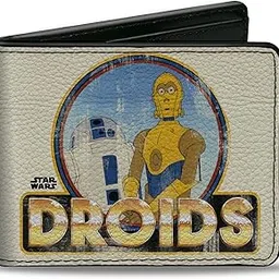 Wallet Bifold PU Star Wars R2D2 and C3PO Droids Pose Weathered Cream-image-2