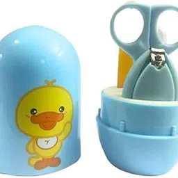 Baby Care Kit with Duck Design Storage Case, 4-Piece Grooming Set, Nail Clipper, Safety Scissors, Nail File, Tweezers, 0+ Months, Blue-image-98