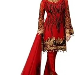 Women's Georgette Embroidered Unstitched Salwar Suit Dress Material-picture-21