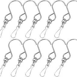 Zyvola Rotating Wind Chime Hooks - 10 Pack Stainless Steel Outdoor Hanging Spinners for Coats, Plants & More-picture-30