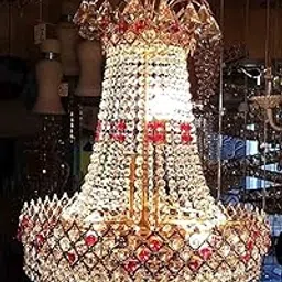 Chandelier Ceiling Lamp Jhumar Glass Crystal Big Size Jhumar Lamp for Living Room/Hall/Bed Room image 1