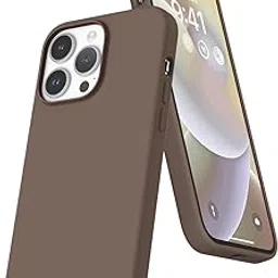 LOXXO® Microfiber Candy Case Compatible for iPhone 13 Pro Max, Shockproof Slim Back Cover Liquid Silicone Case - Brown-picture-36