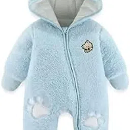 baby bucket Warm Winter Fur Wool Full Sleeve Footless Baby Romper with Hood, Front zip Bodysuit for Baby Boy Girl-picture-40