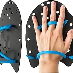 Sporti Power Swim Paddles - Swimming Training Hand Paddles - Adjustable Straps - Lap Swimming Gear (Large, Black)-picture-22