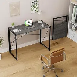 STOREDGE® Folding Desk/Grey Crossline Finish Top/8 secs to fold or Unfold/Office Computer Table/Writing Desk/Modern Workstation/Study Table/Folding Work from Home Desk/ 37" x 19"/50 KGs Capacity-picture-31