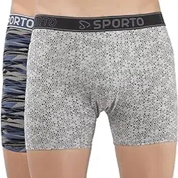 sporto Cotton Printed Trunks for Men's Combo Pack of 2 (Colour and Print May Vary) image 1