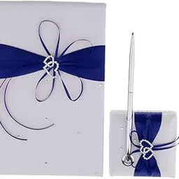 LOOM TREE® 3Pcs Set Satin Crystal Guest Book Pen and Pen Stand Wedding Reception Blue | Wedding Supplies | Guest Books & Pens-picture-38