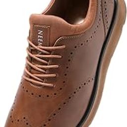 neeman's Crossover Brogues for Men | Faux Leather (PU) on Mesh Base | Comfortable Semi-Casual Oxfords-picture-46