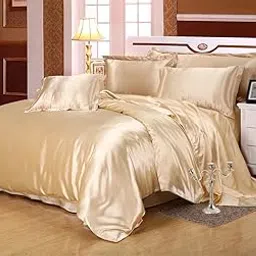 Cloud fino 100% Pure Silk Satin Comforter 400GSM, Box Stitching, Gives Very Relaxing and Rich Feeling Bright Colors & Glorious Looking!!. King|Dark Ivory-image-51