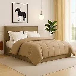 Bright Décor Single Bed Taupe Comforter – 300 GSM Quilt Blanket Rajai – Winter Warm Down Alternative Duvet Insert with Corner Ties – Machine Washable-picture-17