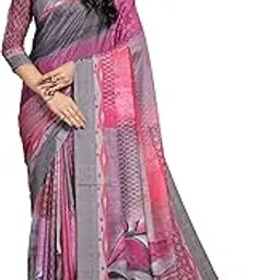 garden vareli Abstract Print Crepe Saree with Unstitched Blouse Piece-picture-14