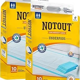NOT OUT Super Absorbent underpads | Anti-Bacterial Sheets | Size- 60x90 cm | Pack of 2 (20 Pads) | Super Soft Sheets | Ideal for Home Care & Hospitals and Nursing Homes-picture-46