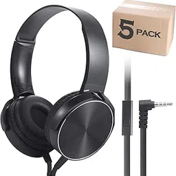 Yoley Kids Bulk Headphones with Microphone 5 Pack for School Boys Girls,Kids Online Learning Headset with Mic Stereo Sound,3.5mm Audio Jack for Smartphone,Tablet,Kindle,Computer(OH450,Black)-picture-52