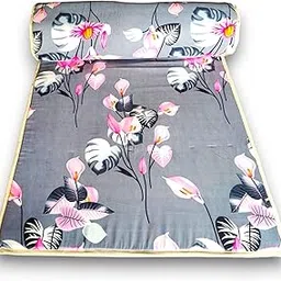 IMSMARTMART Versatile PU Foam Mattress - Slim, Foldable, and Portable, 72x36x1 Inch, Multi-Use (Grey Floral)-image-81